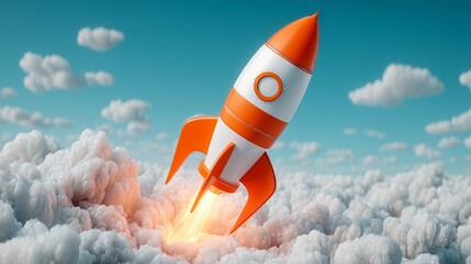 The launch of a rocket into the sky signifies a bold new frontier