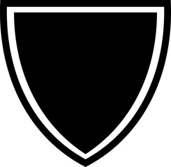 Shield silhouette flat icon. Protect shield security icon sign. Shield badge quality symbol isolated on transparent background. Design element for safety and protection. Vector illustration.