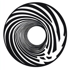 Obraz premium Abstract swirling tunnel, black and white, optical illusion, design background