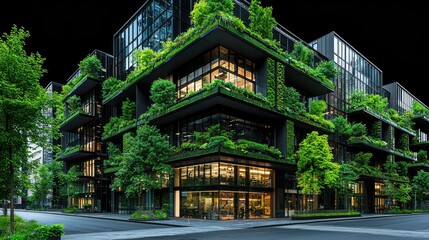 Obraz premium Eco-Friendly Urban Oasis: A Green Architectural Marvel