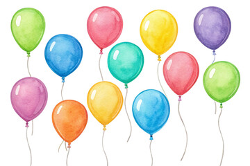 colorful balloons isolated on white