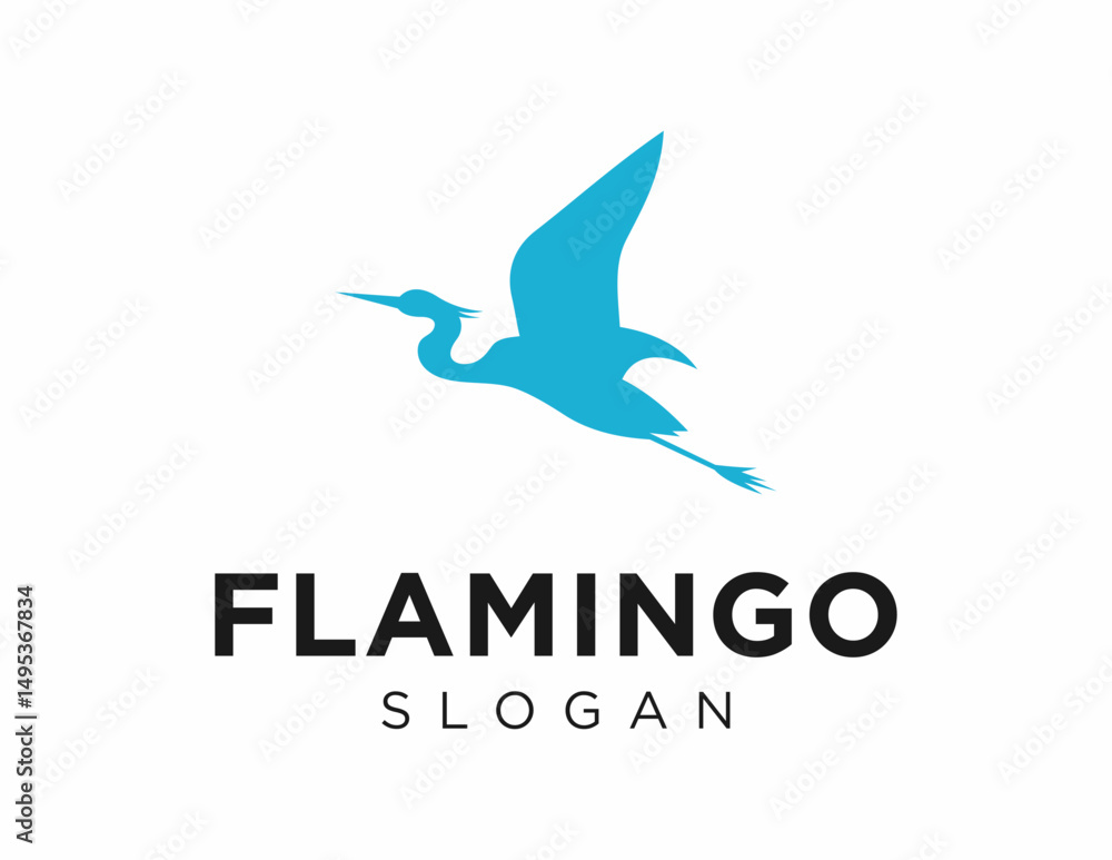 Poster logo about flamingo on a white background. created using the coreldraw application.