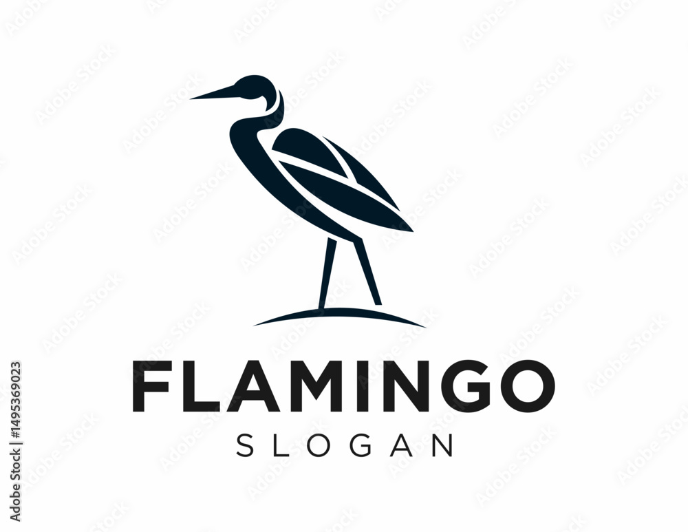 Poster logo about flamingo on a white background. created using the coreldraw application.