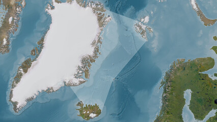 Greenland Sea highlighted. Satellite map © zelwanka