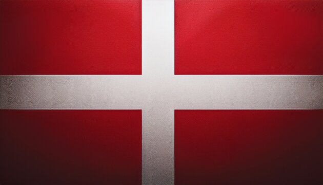 D&auml;nische Flagge mit wei&szlig;em skandinavischem Kreuz auf rotem Hintergrund