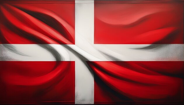 D&auml;nische Flagge mit wei&szlig;em skandinavischem Kreuz auf rotem Hintergrund