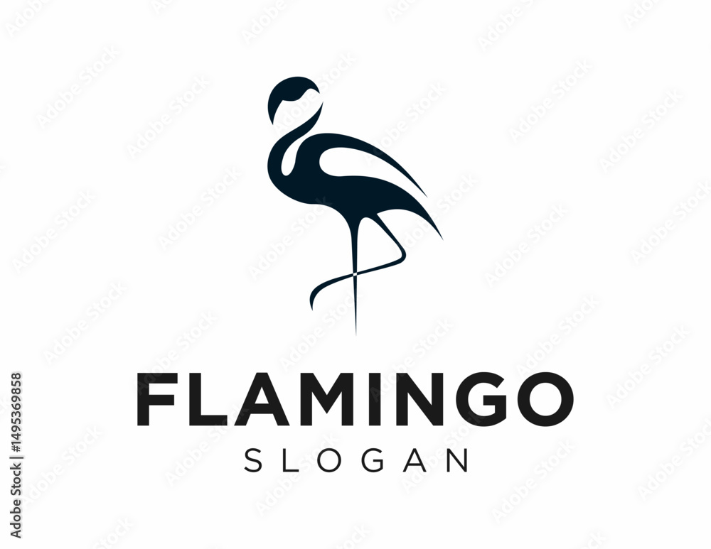 Poster logo about flamingo on a white background. created using the coreldraw application.