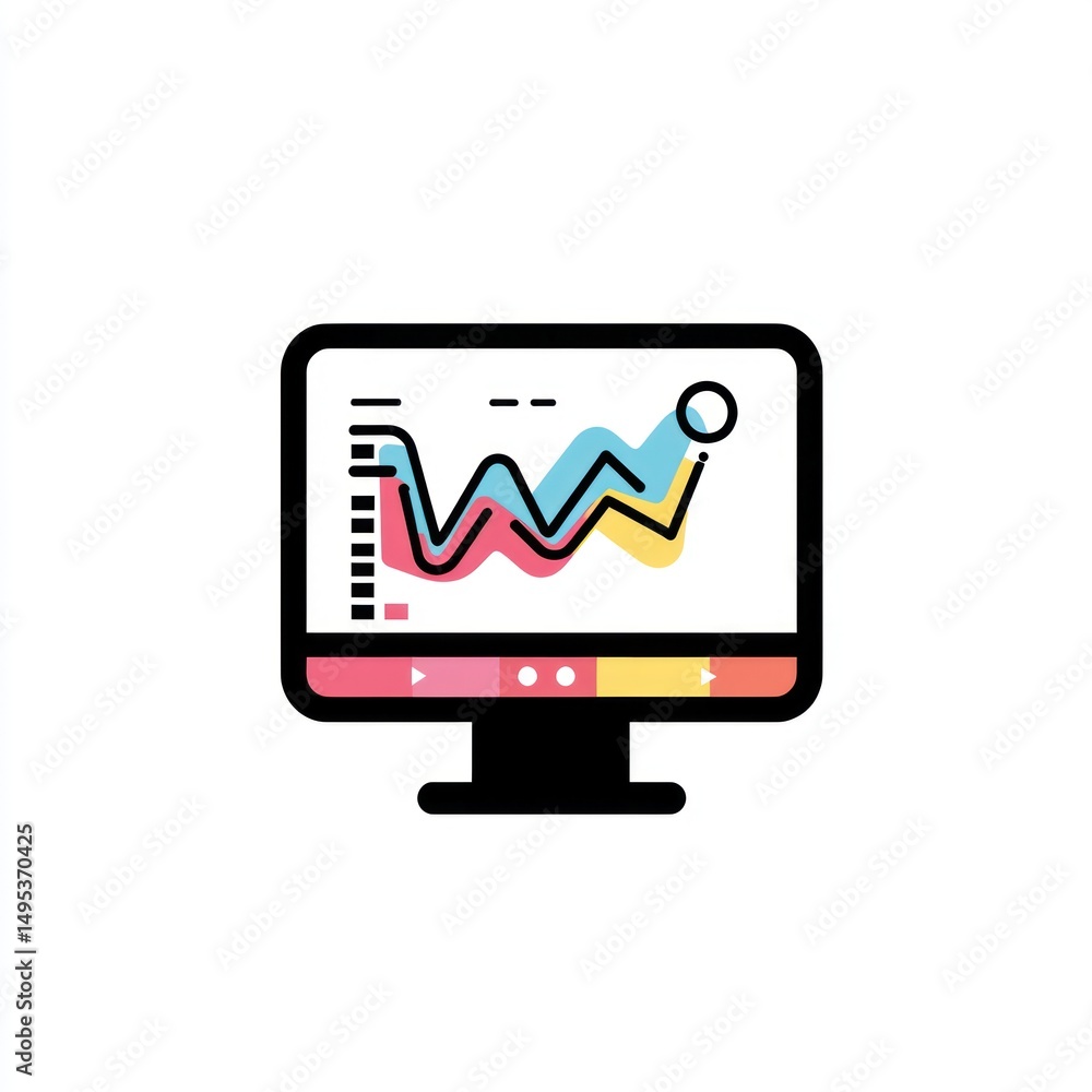 Poster desktop screen showing data charts, progress, analytics