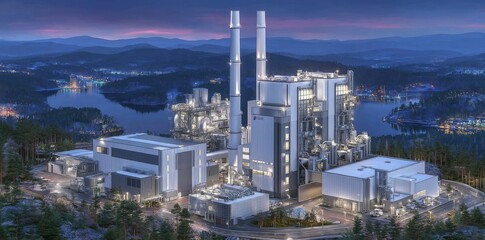 A state-of-the-art hydrogen power plant featuring cutting-edge storage solutions and sustainable energy infrastructure