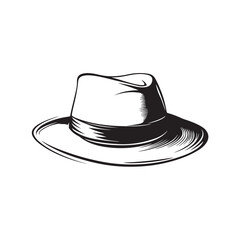 Vector illustration of a cowboy hat with a distinctive and detailed design, symbolizing iconic cowboy culture isolated on white background.
