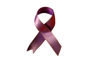 Purple Ribbon Awareness Isolated on Transparent Background