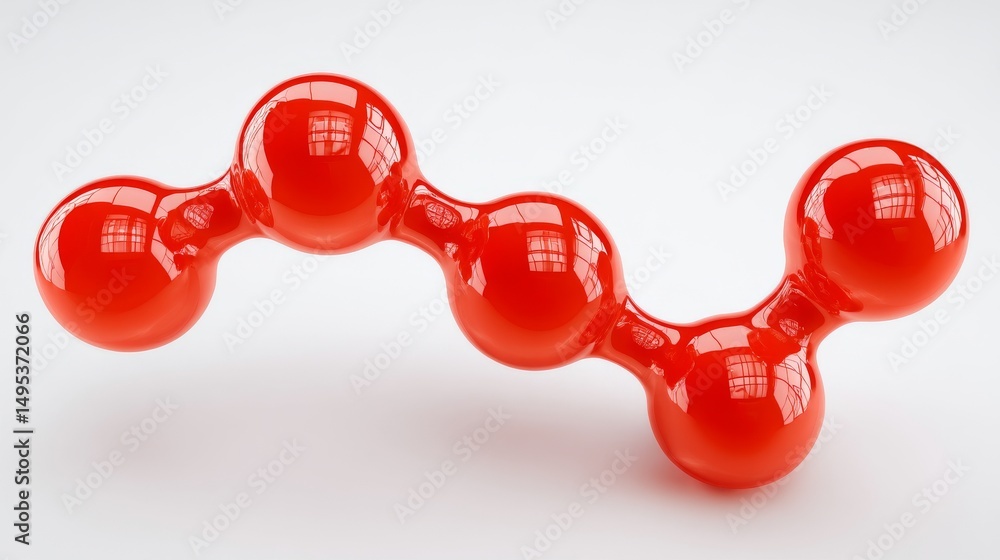 Aufkleber a 3d render icon of a red molecule structure is isolated on a transparent background as a cutout