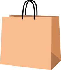 A brown shopping bag with black handles