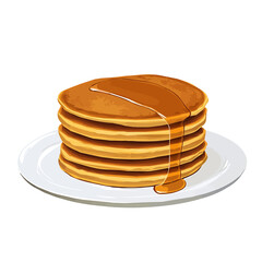 My Simple flat 2D illustration of pancake stack isolated on a transparent background, vector, flat design, animation design, simple flat 2D icon, clipart