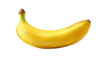 Vibrant Banana: A close-up shot of a single, perfectly ripe banana, its bright yellow peel catching the light and ready to be enjoyed.