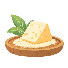 My Simple flat 2D illustration of a parmesan cheese isolated on a transparent background, vector, flat design, animation design, simple flat 2D icon, clipart
