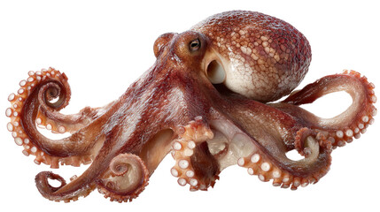 Octopus Marvel: An exquisite image showcasing an octopus's unique features, this photorealistic representation offers a captivating insight into the underwater world.