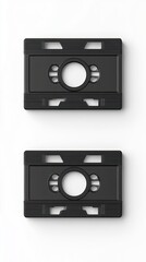 Two Black Cassette Tapes