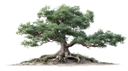 Ancient Oak's Majesty: Witness the timeless beauty of an ancient oak tree, its gnarled roots anchoring it to the earth, as it reaches towards the sky with its lush, green canopy.