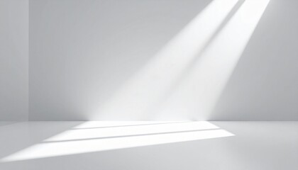 Obraz premium Minimalist white room sunlight shadow background