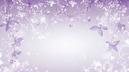 Lavender floral background, sparkling design, elegant wedding invitation template