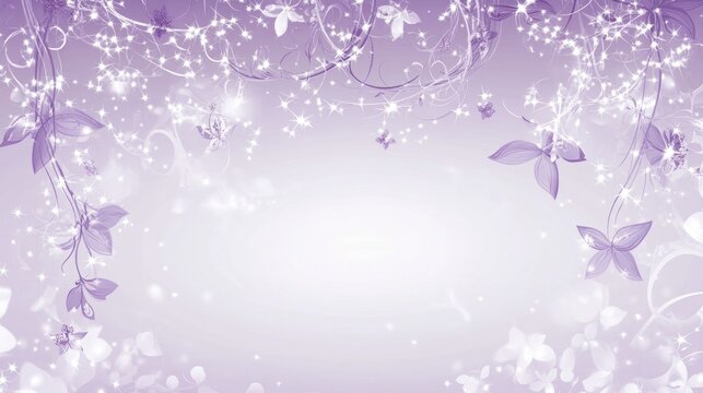 Lavender floral background, sparkling design, elegant wedding invitation template