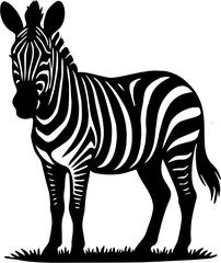 zebra silhouette vector illustration with white background