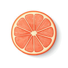 My Simple flat 2D icon, sliced grapefruit isolated on a white background, vector, flat design, animation design, simple flat 2D icon, minimalist design, vector design, eps