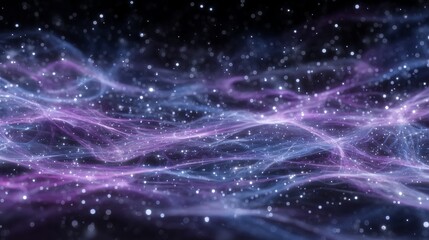 Fototapeta premium In deep space, a dark starry background serves as the canvas for colorful nebulae with vibrant red, pink, blue, and orange hues that swirl and dance