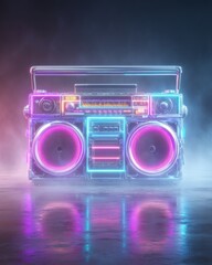 Fototapeta premium The stage show of retro stereo encapsulates the energetic vibe of 90's pop culture