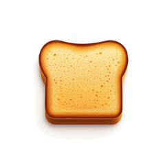My very Simple flat 2D icon, toast bread slice isolated on a white background, vector, flat design, animation design, simple flat 2D icon, minimalist design, vector design, eps