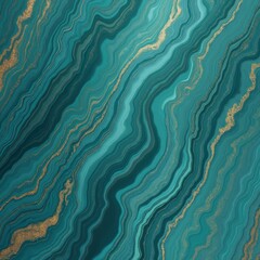 Hyper-Detailed Fluid Marbling Iridescent Teal and Gold Texture