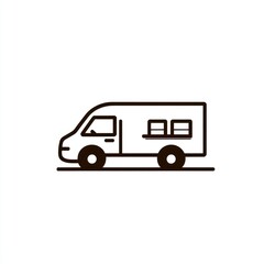 Delivery van, packages, road, transportation, logistics icon