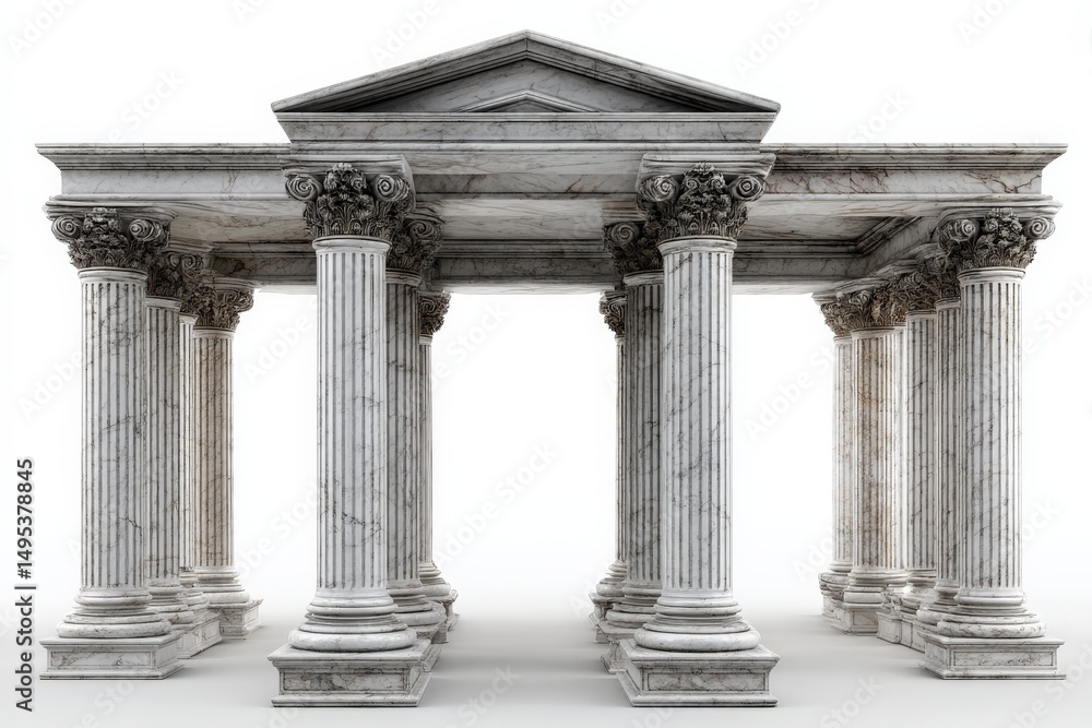 Poster elegant marble structure showcasing classical architecture with columns and intricate details in a m