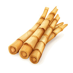 My very Simple flat 2D icon, whole bamboo shoots isolated on a white background, vector, flat design, animation design, simple flat 2D icon, minimalist design, vector design, eps