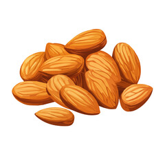 My very Simple flat 2D icon, almonds group isolated on a white background, vector, flat design, animation design, simple flat 2D icon, minimalist design, vector design, eps