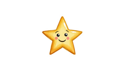 A bright, smiling star, symbol of happiness, hope, and joyful dreams smiling