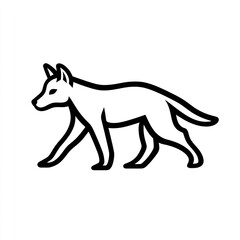 Fototapeta premium Dingo walking, Australian outback, wildlife, nature, vector illustration