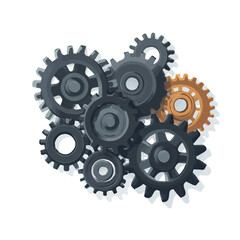 My very Simple flat 2D icon, chain sprockets bunch set isolated on a white background, vector, flat design, animation design, simple flat 2D icon, minimalist design, vector design, eps format