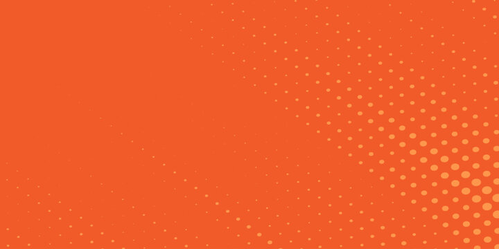 Dots halftone orange color pattern gradient texture with technology digital background. Dots pop art comics with summer background.