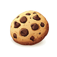My very Simple flat 2D icon, chocolate chip isolated on a white background, vector, flat design, animation design, simple flat 2D icon, minimalist design, vector design, eps format