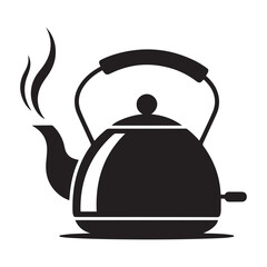 Obraz premium electric kettle Vector black silhouette. with white background