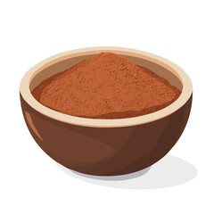 My very Simple flat 2D icon, cocoa powder bowl isolated on a white background, vector, flat design, animation design, simple flat 2D icon, minimalist design, vector design, eps format