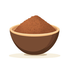 My very Simple flat 2D icon, cocoa powder bowl isolated on a white background, vector, flat design, animation design, simple flat 2D icon, minimalist design, vector design, eps format