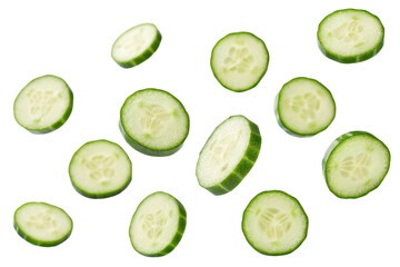 cucumber slices isolated on white