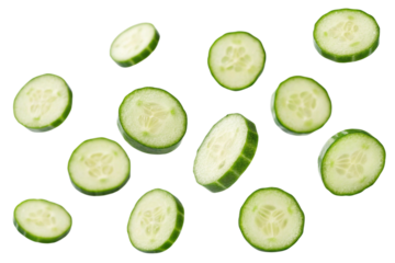 cucumber slices isolated on white