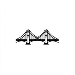 Fototapeta premium Golden Gate Bridge, San Francisco, minimalist line art, travel poster