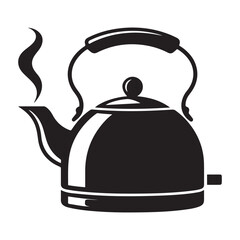 electric kettle Vector black silhouette. with white background