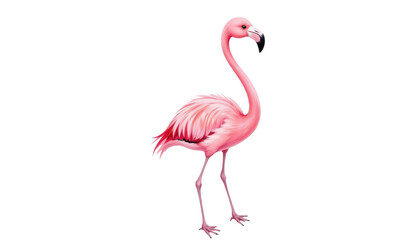 Fototapeta premium Elegant pink flamingo on black, a study in minimalist nature photography pink