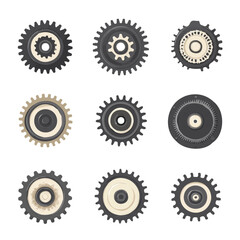 My very Simple flat 2D icon, gear motors set isolated on a white background, vector, flat design, animation design, simple flat 2D icon, minimalist design, vector design, eps format